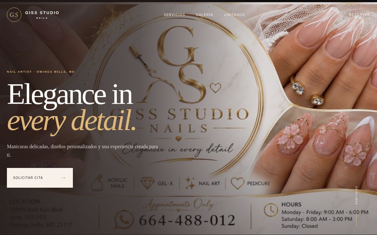 Giss Studio Nails website